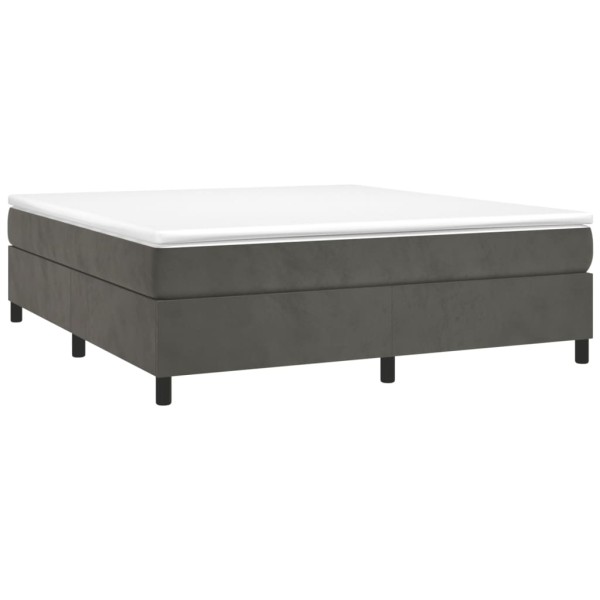 Estructura de cama box spring terciopelo gris oscuro 200x200 cm