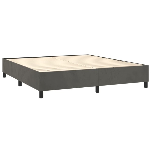 Estructura de cama box spring terciopelo gris oscuro 200x200 cm