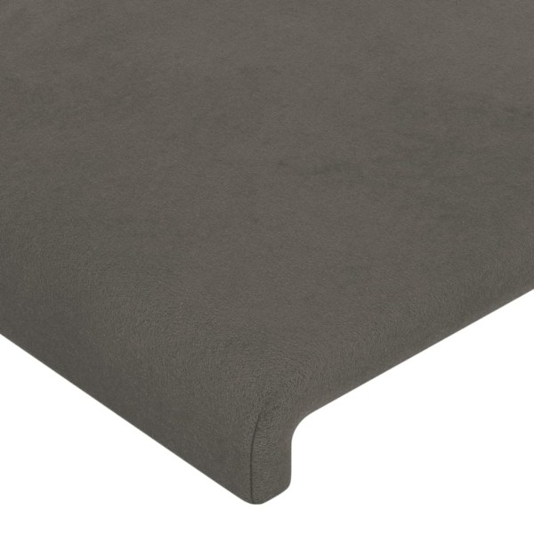 Cabecero con LED de terciopelo gris oscuro 200x5x78/88 cm