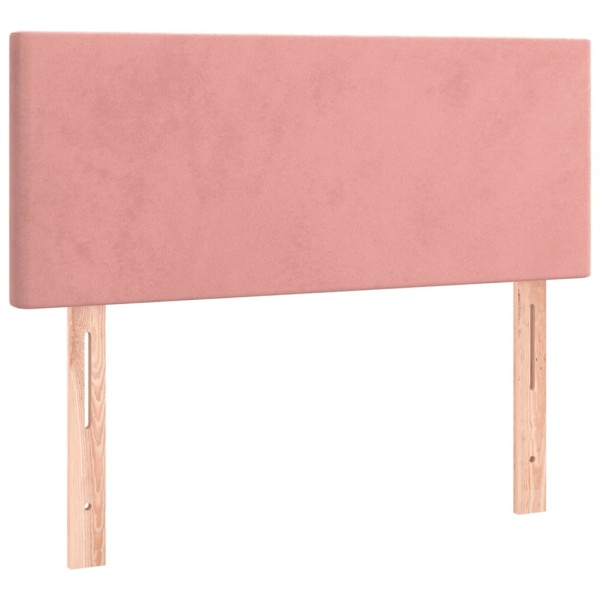 Cabecero con LED de terciopelo rosa 90x5x78/88 cm