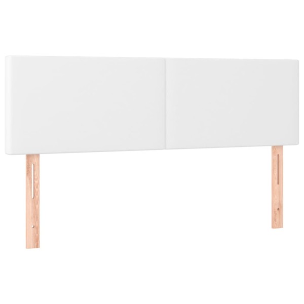 Cabecero con LED cuero sintético blanco 144x5x78/88 cm