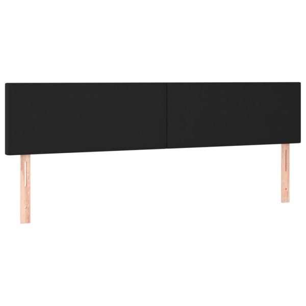 Cabecero con LED cuero sintético negro 200x5x78/88 cm