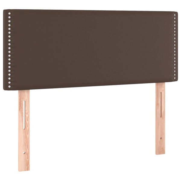 Cabecero con LED cuero sintético marrón 80x5x78/88 cm