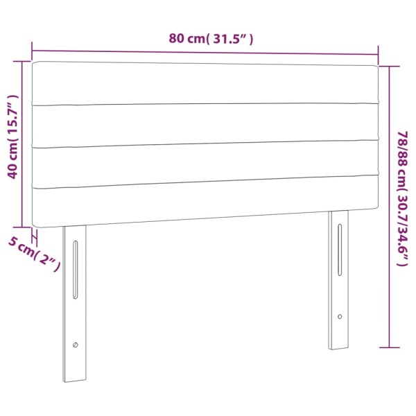 Cabecero con LED de tela verde 80x5x78/88 cm