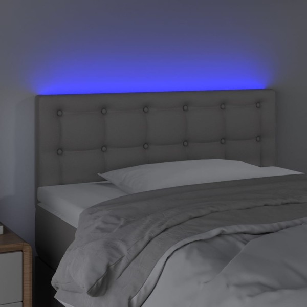 Cabecero con LED cuero sintético gris 80x5x78/88 cm