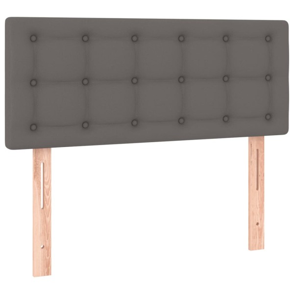 Cabecero con LED cuero sintético gris 80x5x78/88 cm