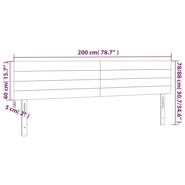 Cabecero con LED de tela gris taupe 200x5x78/88 cm