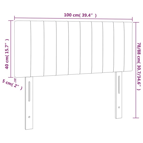 Cabecero con LED de tela gris claro 100x5x78/88 cm