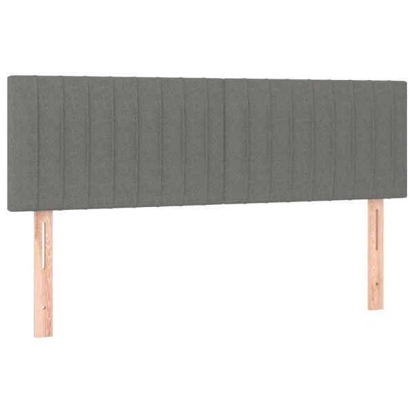 Cabecero con LED de tela gris oscuro 144x5x78/88 cm