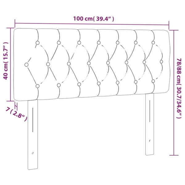 Cabecero con LED de tela verde 100x7x78/88 cm