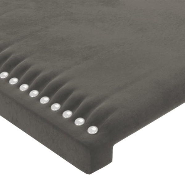 Cabecero con luces LED terciopelo gris oscuro 180x5x118/128 cm