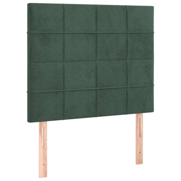 Cabecero con luces LED terciopelo verde oscuro 80x5x118/128 cm