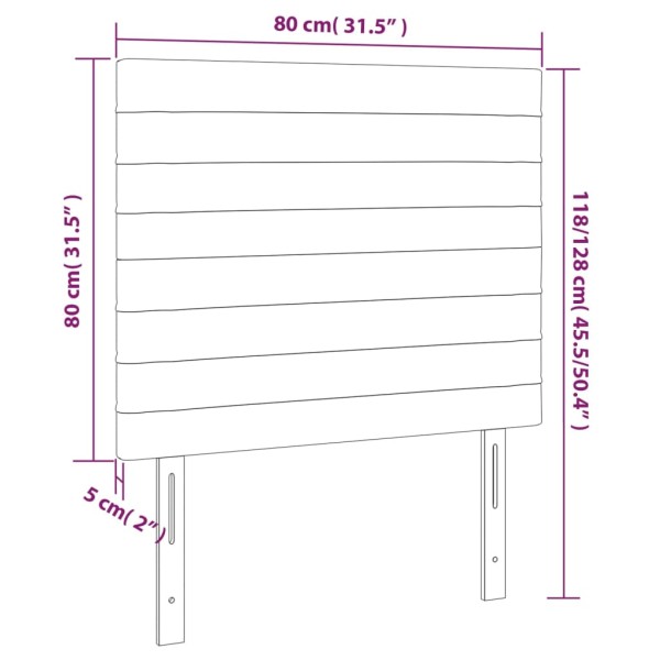 Cabecero con luces LED tela azul 80x5x118/128 cm