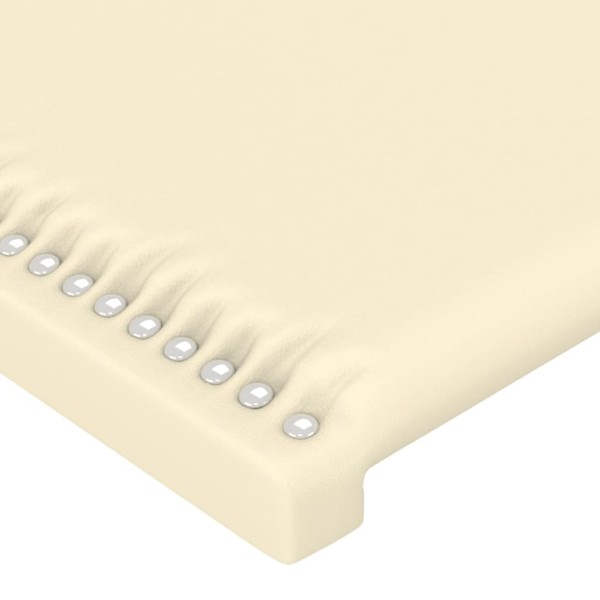 Cabecero con LED cuero sintético crema 163x16x78/88 cm