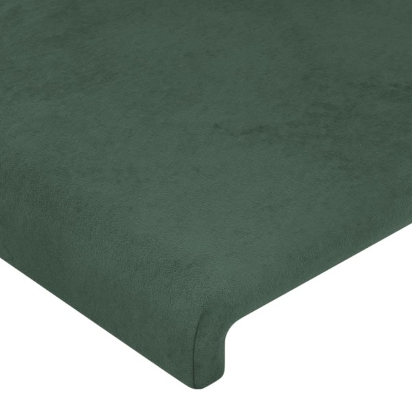 Cabecero con LED de terciopelo verde oscuro 103x16x118/128 cm