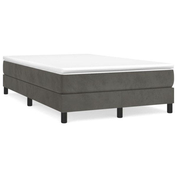 Estructura de cama box spring terciopelo gris oscuro 120x200 cm