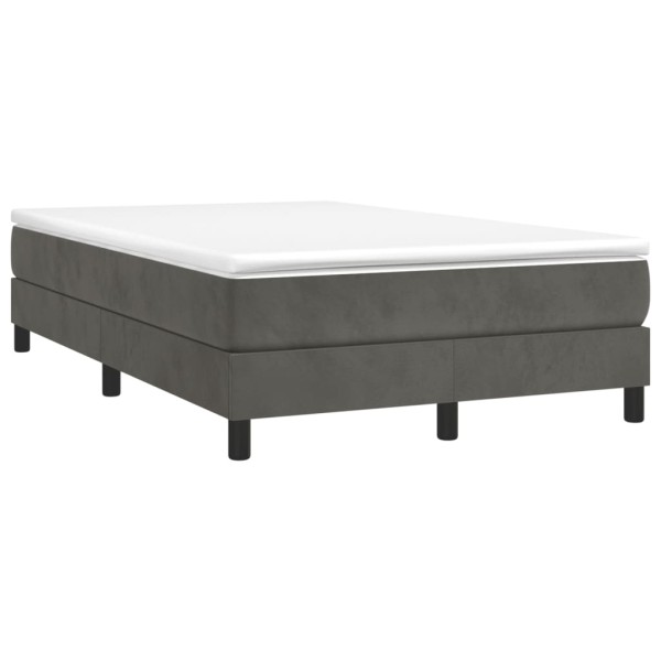 Estructura de cama box spring terciopelo gris oscuro 120x200 cm