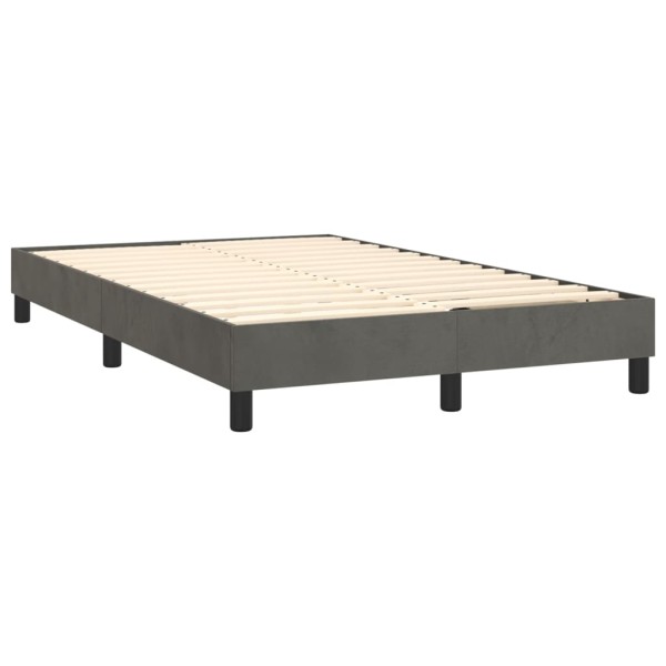 Estructura de cama box spring terciopelo gris oscuro 120x200 cm