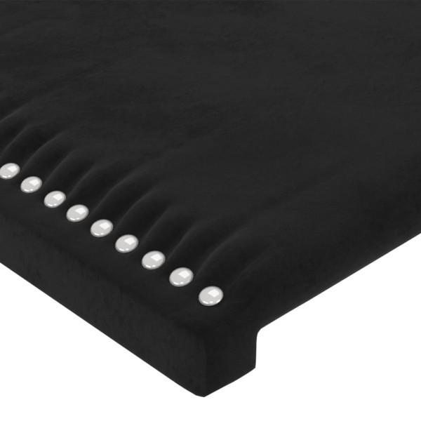 Cabecero con LED de terciopelo negro 83x16x118/128 cm