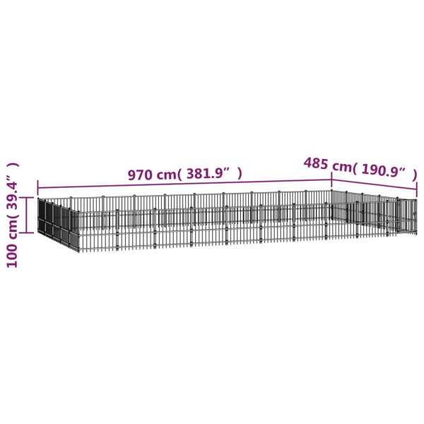 Perrera de exterior de acero 47,05 m²