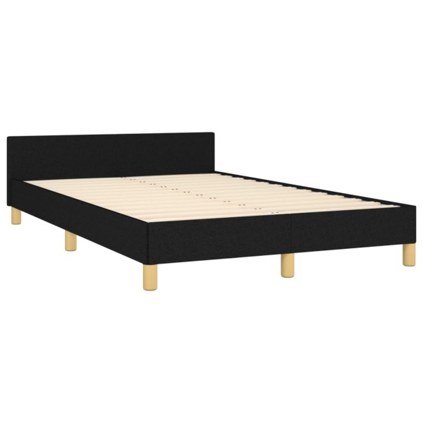 Estructura de cama con cabecero de tela negro 120x200 cm