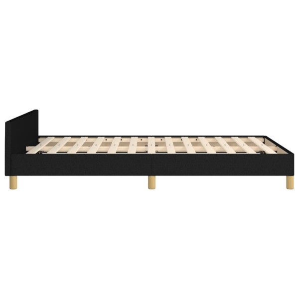 Estructura de cama con cabecero de tela negro 120x200 cm