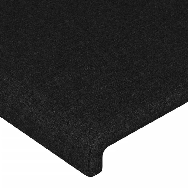 Estructura de cama con cabecero de tela negro 120x200 cm