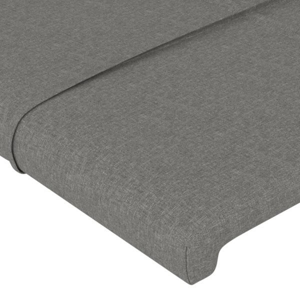 Estructura de cama con cabecero de tela gris oscuro 90x190 cm