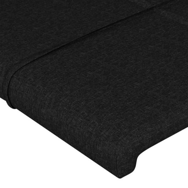 Estructura de cama con cabecero de tela negro 80x200 cm