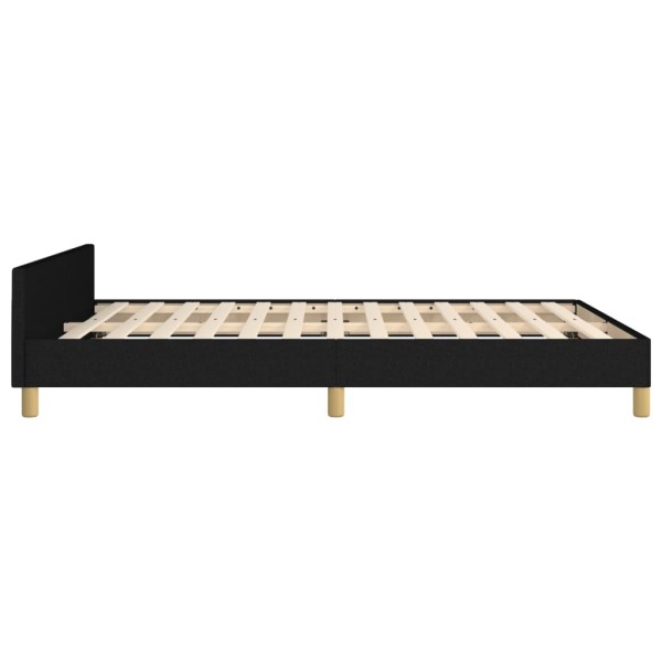 Estructura de cama con cabecero de tela negro 140x190 cm