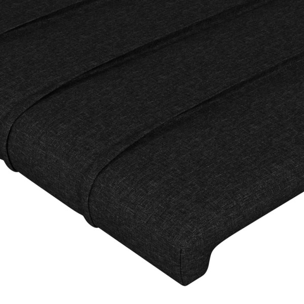 Estructura de cama con cabecero de tela negro 100x200 cm