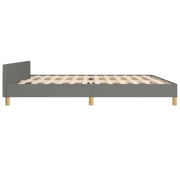 Estructura de cama con cabecero tela gris oscuro 200x200 cm