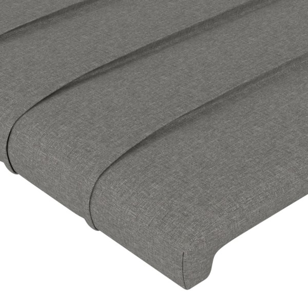 Estructura de cama con cabecero tela gris oscuro 200x200 cm