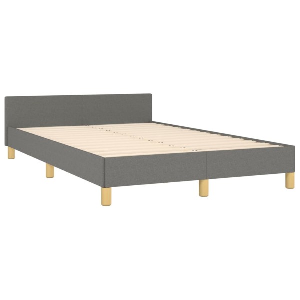 Estructura de cama con cabecero de tela gris oscuro 120x200 cm