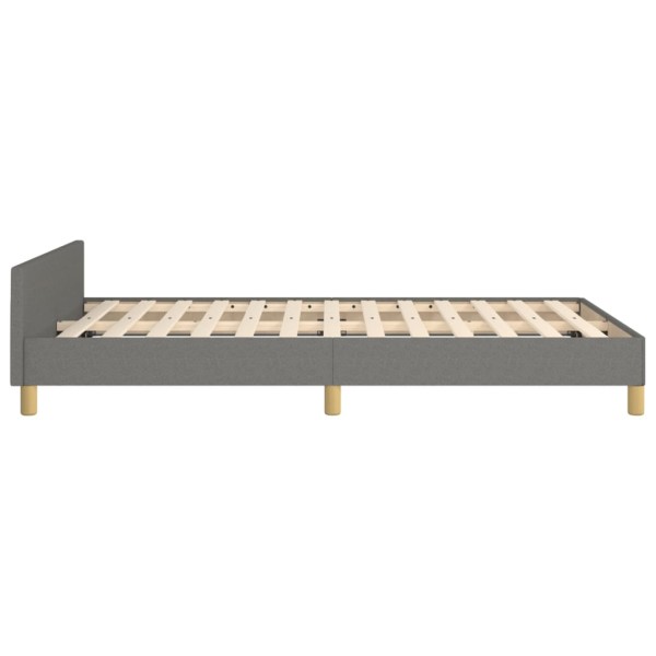 Estructura de cama con cabecero de tela gris oscuro 120x200 cm