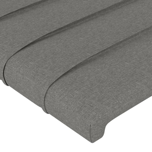 Estructura de cama con cabecero de tela gris oscuro 120x200 cm