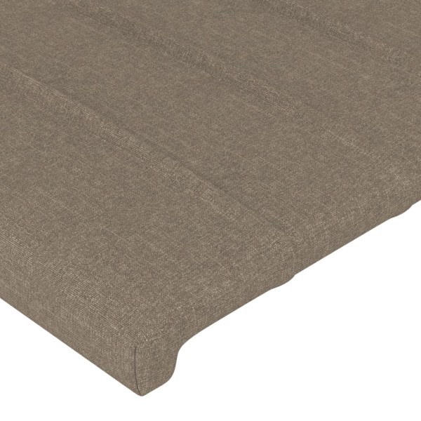 Estructura de cama con cabecero de tela gris taupe 80x200 cm