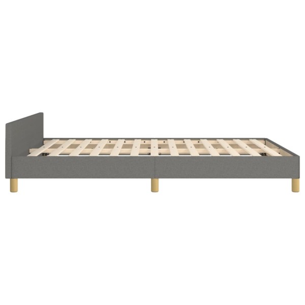 Estructura de cama con cabecero de tela gris oscuro 140x190 cm