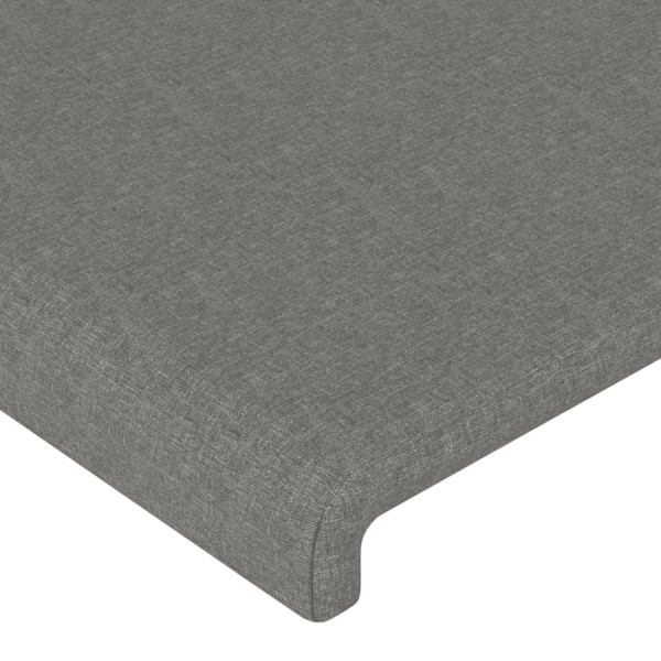 Estructura de cama con cabecero de tela gris oscuro 140x190 cm