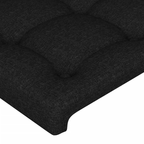 Estructura de cama con cabecero de tela negro 200x200 cm