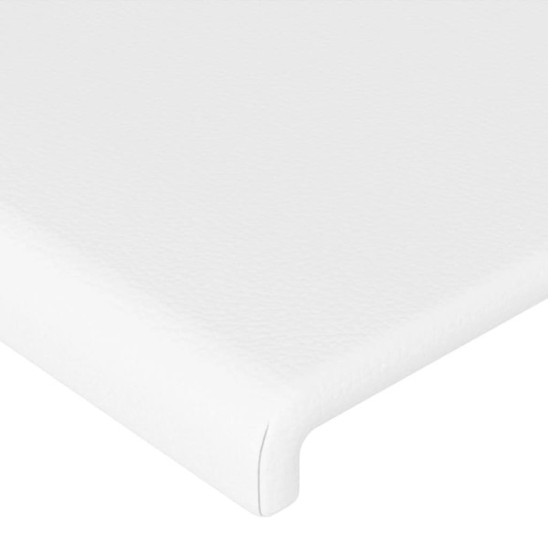 Estructura de cama cabecero cuero sintético blanco 180x200 cm