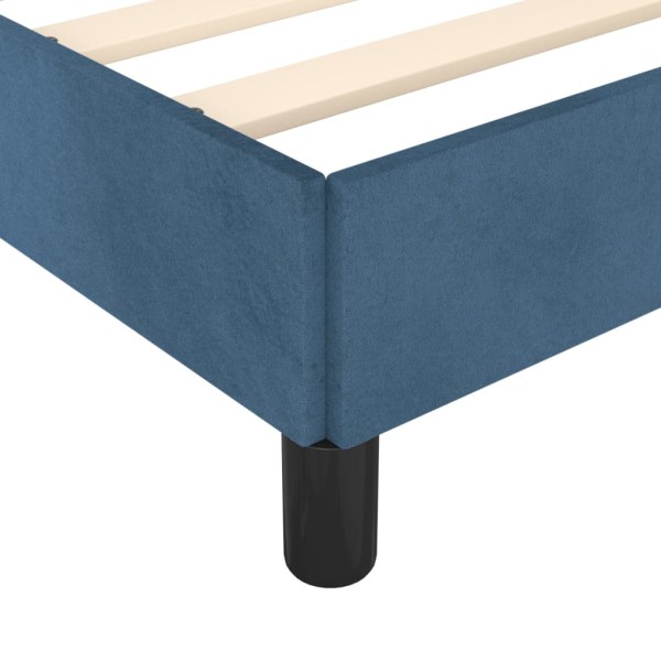 Estructura cama con cabecero terciopelo azul oscuro 120x200cm