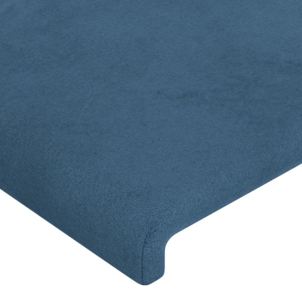 Estructura cama con cabecero terciopelo azul oscuro 120x200cm