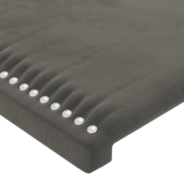 Estructura de cama con cabecero terciopelo gris oscuro 90x200cm