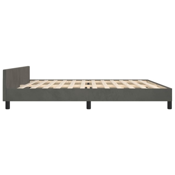 Estructura cama con cabecero terciopelo gris oscuro 200x200 cm