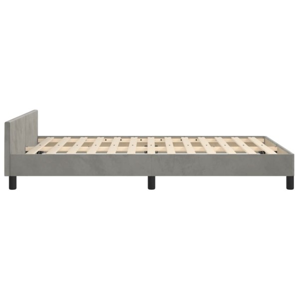 Estructura de cama con cabecero terciopelo gris claro 120x200cm