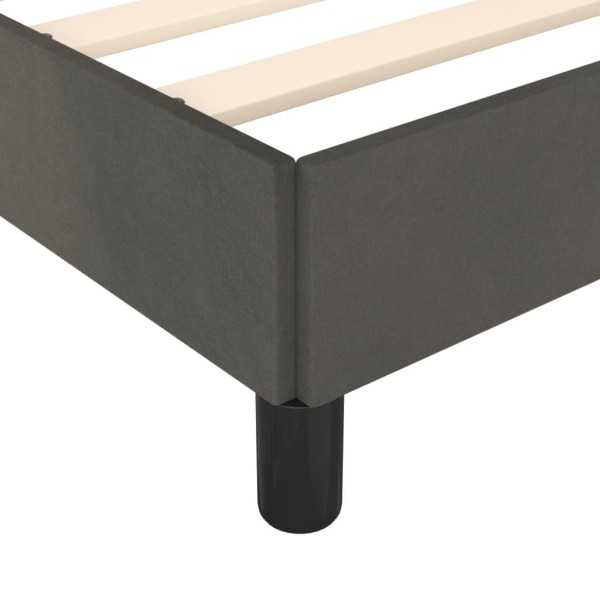 Estructura de cama con cabecero terciopelo gris oscuro 90x190cm