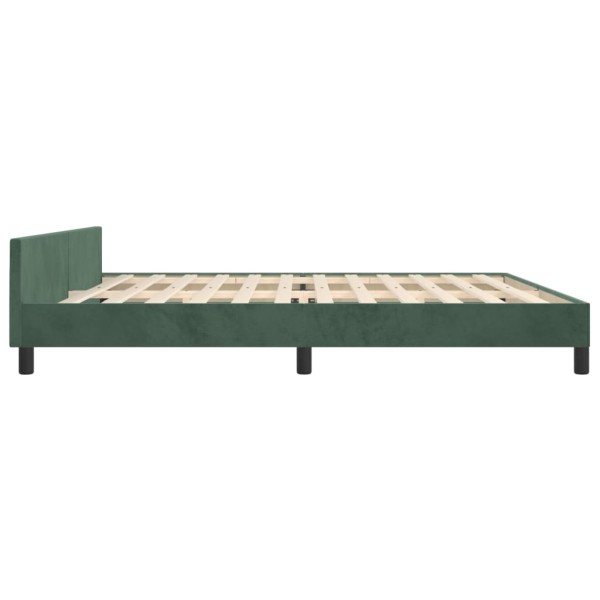 Estructura cama con cabecero terciopelo verde oscuro 200x200 cm