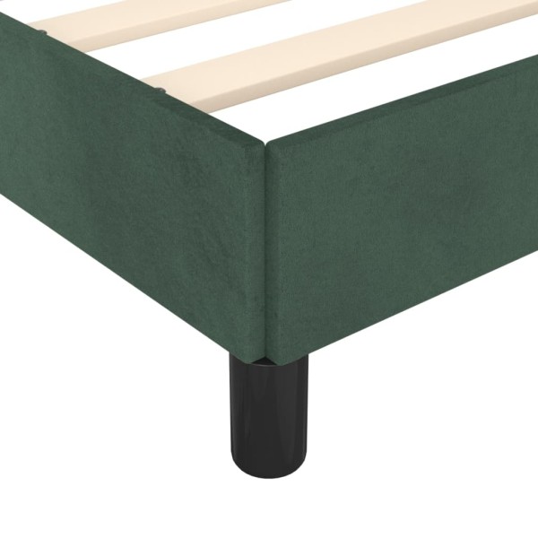 Estructura cama con cabecero terciopelo verde oscuro 200x200 cm