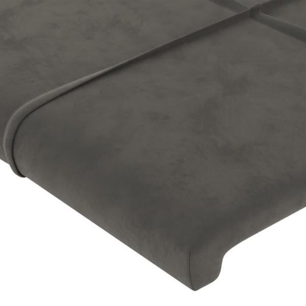 Estructura de cama con cabecero terciopelo gris oscuro 80x200cm